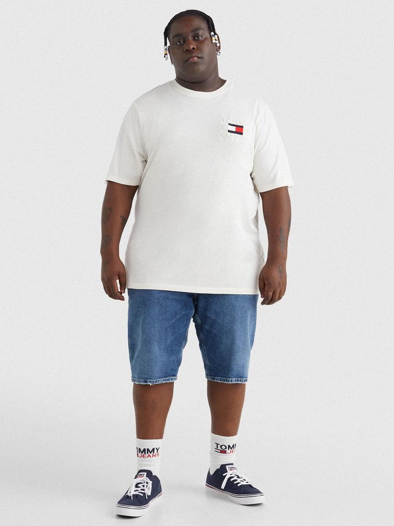 Férfi Tommy Hilfiger Big and tall box logo Póló Fehér | HU 785ILH